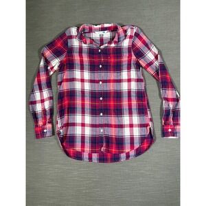 Old Navy Womens Relaxed Fit Plaid Flannel Button Up Shirt Medium Tall 342745-07